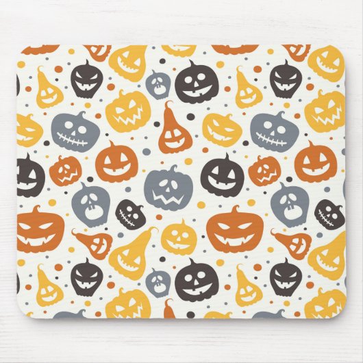 Farbenfrohe Jack-O'-Lantern-Gesichtsmuster Mousepad (Vorne)
