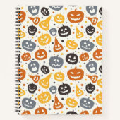 Farbenfrohe Jack-O'-Lantern-Gesichtsmuster Notizblock (Vorderseite)