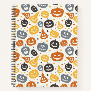Farbenfrohe Jack-O'-Lantern-Gesichtsmuster Notizblock