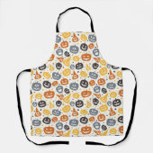 Farbenfrohe Jack-O'-Lantern-Gesichtsmuster Schürze (Vorderseite)