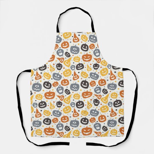 Farbenfrohe Jack-O'-Lantern-Gesichtsmuster Schürze (Vorderseite)