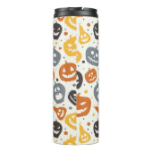 Farbenfrohe Jack-O'-Lantern-Gesichtsmuster Thermosbecher (Rückseite)