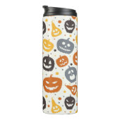 Farbenfrohe Jack-O'-Lantern-Gesichtsmuster Thermosbecher (Nach rechts gedreht)