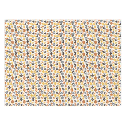 Farbenfrohe Jack-O'-Lantern-Gesichtsmuster Tischdecke (Vorderseite (Horizontal))