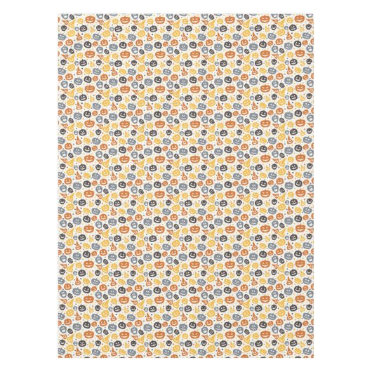 Farbenfrohe Jack-O'-Lantern-Gesichtsmuster Tischdecke (Vorderseite)