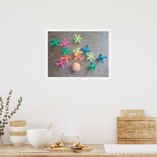 Farbenfrohe Jacke und Ball Poster (Küche)