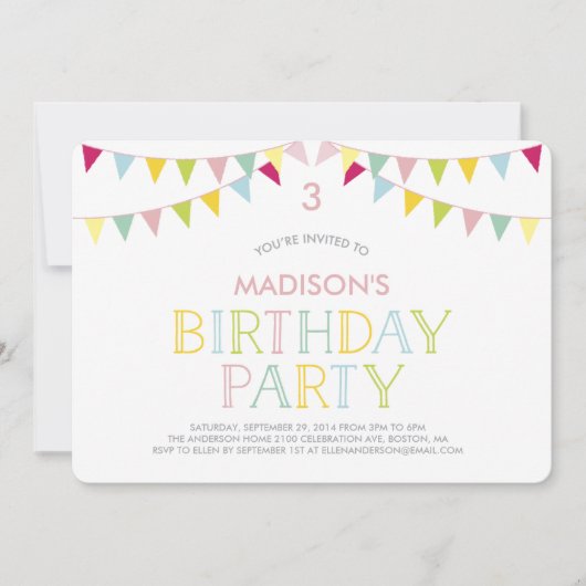 Farbenfrohe Jagd | Einladung zum Geburtstag (Vorderseite)