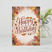 Farbenfrohe Jahreszeit Herbst glücklich Geburtstag Karte (Stehend Vorderseite)