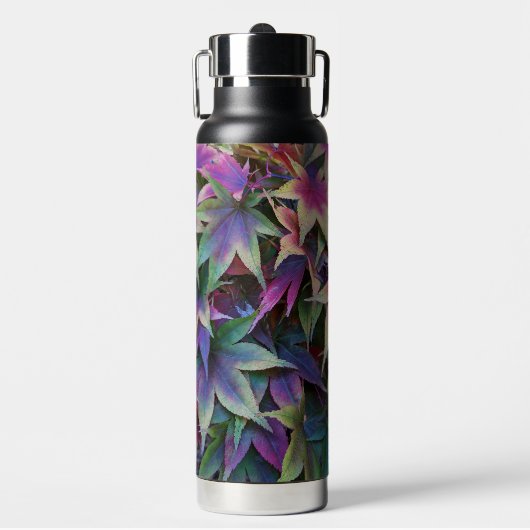 Farbenfrohe japanische Ahorn-Blätter Trinkflasche (Vorderseite)