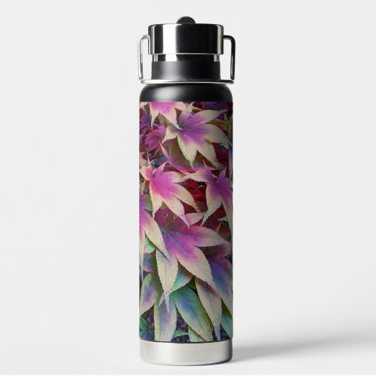 Farbenfrohe japanische Ahorn-Blätter Trinkflasche (Hinten)