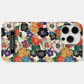Farbenfrohe japanische Blumen monogrammiert Case-Mate iPhone Hülle (Rückseite (Horizontal))