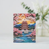 Farbenfrohe japanische Landschaft Feiertagspostkarte (Stehend Vorderseite)