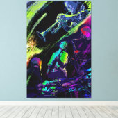 Farbenfrohe Jazz Leinwanddruck (Insitu (Holzboden))