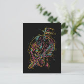 Farbenfrohe Jazz Player-Postkarte Postkarte (Stehend Vorderseite)