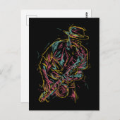 Farbenfrohe Jazz Player-Postkarte Postkarte (Vorne/Hinten)