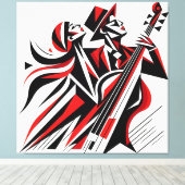 Farbenfrohe Jazz Romance Leinwanddruck (Insitu (Holzboden))