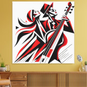 Farbenfrohe Jazz Romance Leinwanddruck (Insitu (Wohnzimmer))