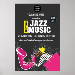 Farbenfrohe Jazzmusikfestspiele Logo personalisier Poster