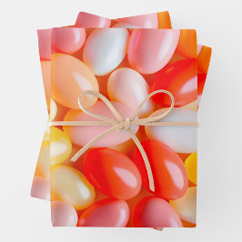 Farbenfrohe Jelly Bean Art Wrapping Paper Sheets Geschenkpapier Set