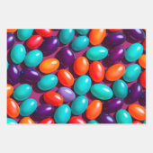 Farbenfrohe Jelly Bean Art Wrapping Paper Sheets Geschenkpapier Set (Vorderseite)