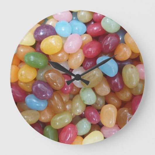 Farbenfrohe Jelly Beans Große Wanduhr (Vorderseite)