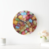 Farbenfrohe Jelly Beans Große Wanduhr (Zuhause)