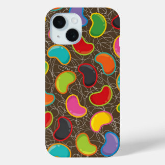 Farbenfrohe Jelly Beans Pop Retro Candy Muster iPhone 15 Hülle