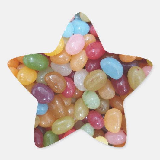 Farbenfrohe Jelly Beans Stern-Aufkleber (Vorderseite)