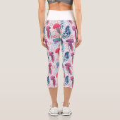 Farbenfrohe Jelly-Fische Capri Leggings (Rückseite)