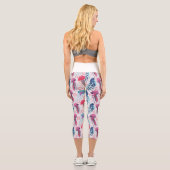 Farbenfrohe Jelly-Fische Capri Leggings (Rückseite)