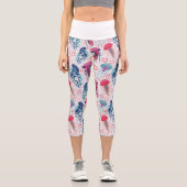 Farbenfrohe Jelly-Fische Capri Leggings (Vorderseite)