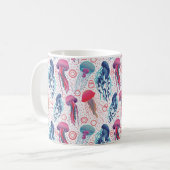 Farbenfrohe Jelly-Fische Kaffeetasse (Vorderseite Links)