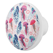 Farbenfrohe Jelly-Fische Keramikknauf (Rechts)