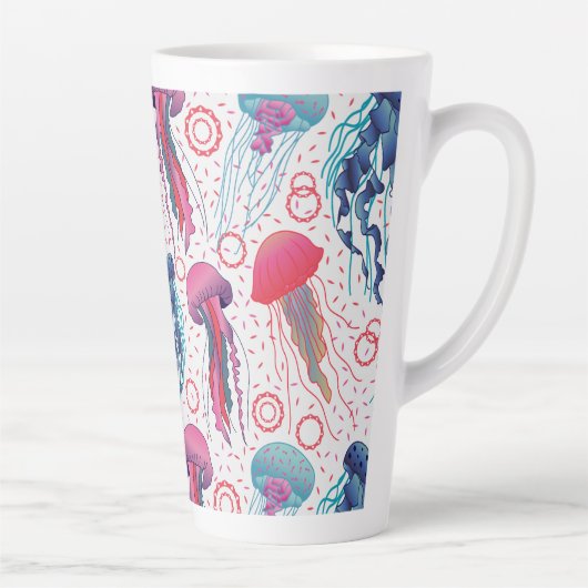 Farbenfrohe Jelly-Fische Milchtasse (Rechts)