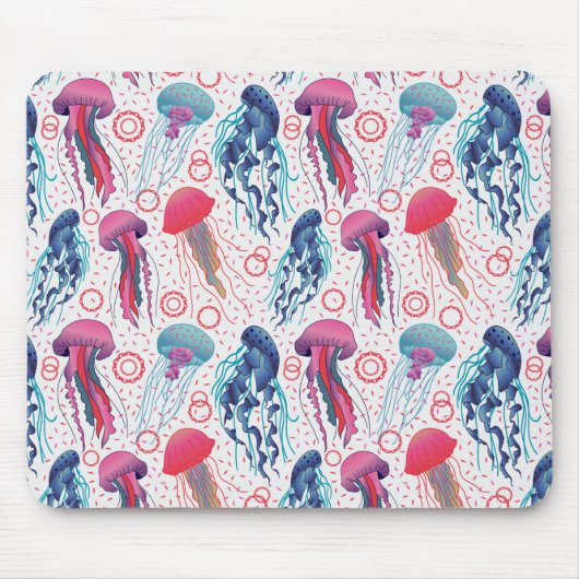 Farbenfrohe Jelly-Fische Mousepad (Vorne)