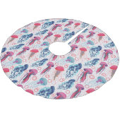 Farbenfrohe Jelly-Fische Polyester Weihnachtsbaumdecke (Schrägansicht)