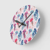 Farbenfrohe Jelly-Fische Runde Wanduhr (Winkel)