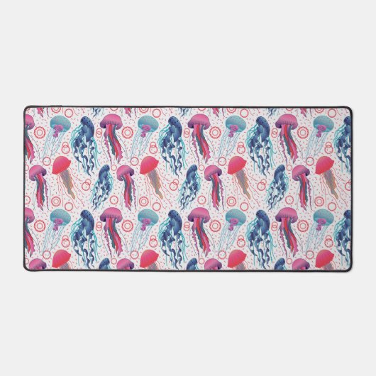 Farbenfrohe Jelly-Fische Schreibtischunterlage (Vorderseite)