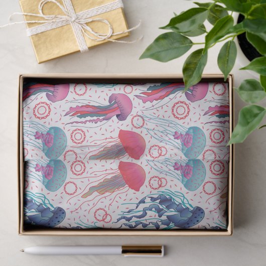 Farbenfrohe Jelly-Fische Seidenpapier (Geschenk)