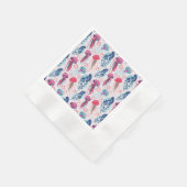 Farbenfrohe Jelly-Fische Serviette (Ecke)