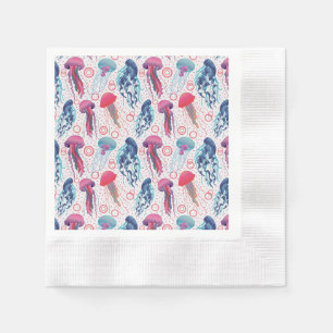 Farbenfrohe Jelly-Fische Serviette
