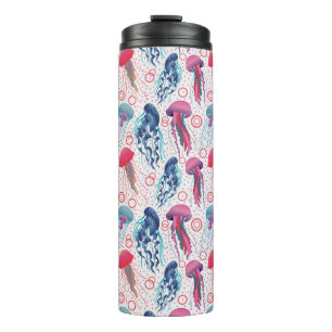 Farbenfrohe Jelly-Fische Thermosbecher