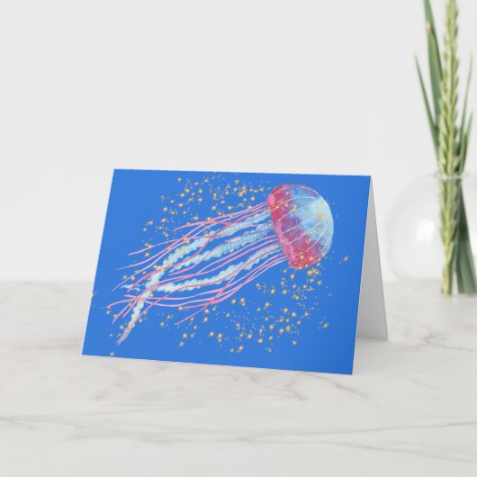 Farbenfrohe Jellyfish Geburtstag Karte (Vorderseite)