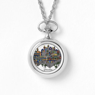 Farbenfrohe Jerusalem-Keramik Armbanduhr