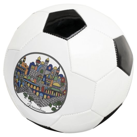 Farbenfrohe Jerusalem-Keramik Fußball (Dreiviertel)