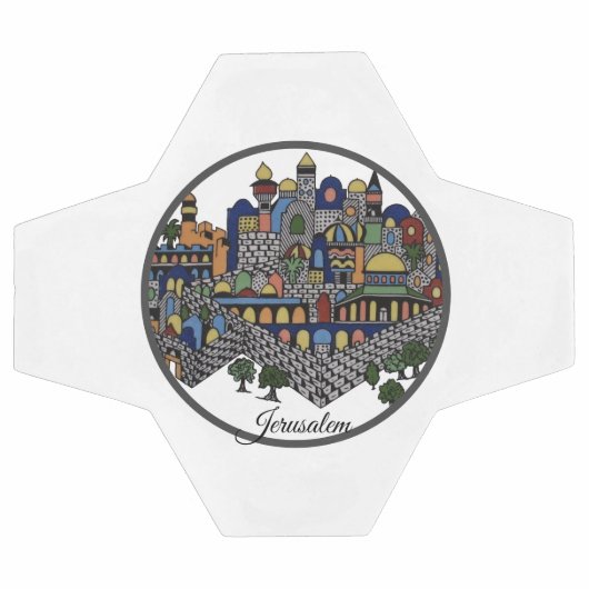 Farbenfrohe Jerusalem-Keramik Fußball (Flach)