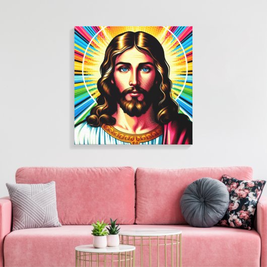 Farbenfrohe Jesu Leinwand Kunst! (Insitu (Wohnzimmer))
