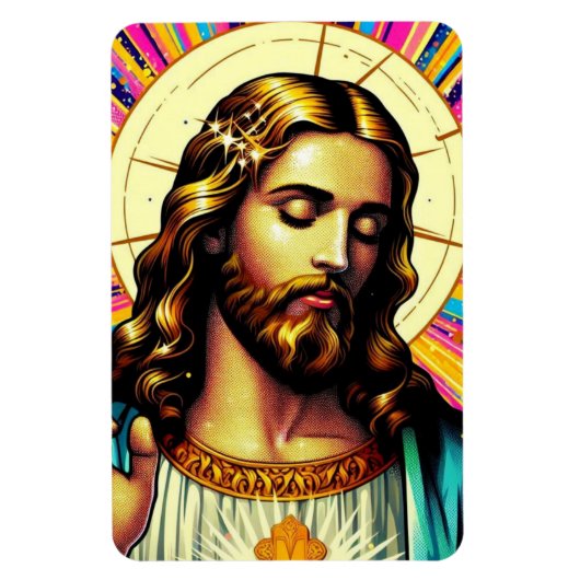Farbenfrohe Jesus Magnete! Magnet (Vertikal)