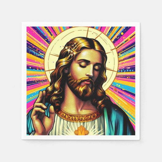 Farbenfrohe Jesus Napkins! Serviette (Vorderseite)