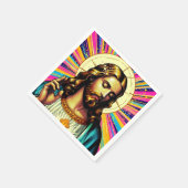 Farbenfrohe Jesus Napkins! Serviette (Ecke)